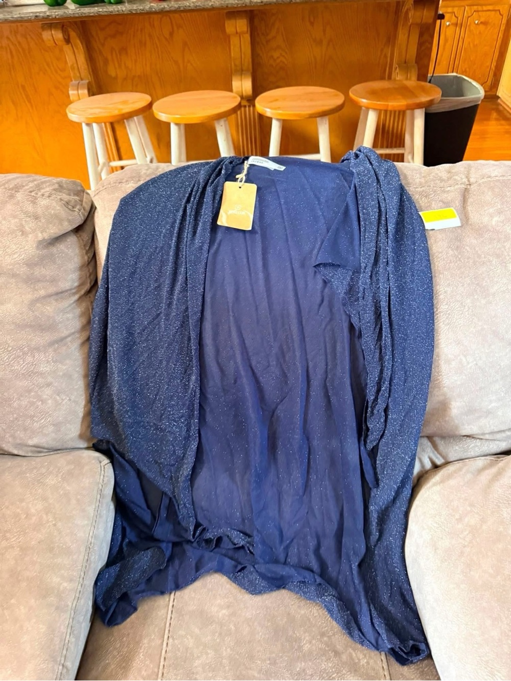Navy Sparkle Wrap Coverup